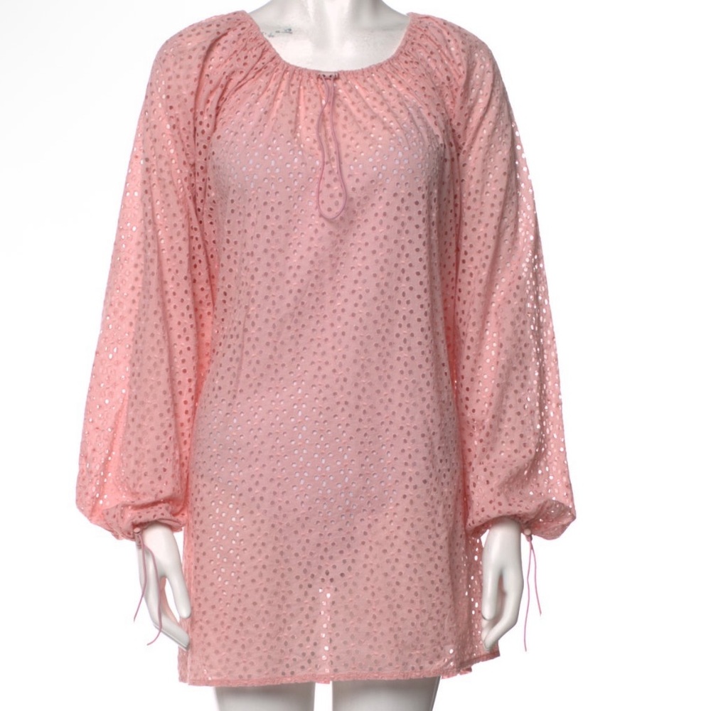 Marysia Pink Eyelet Dress Swim Coverup size small